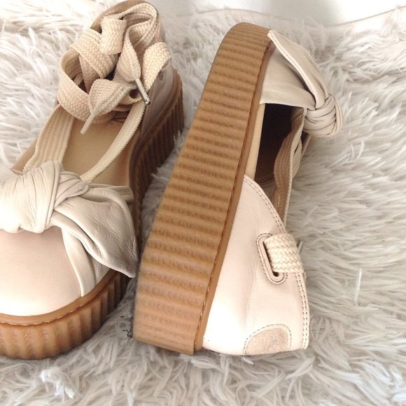 Fenty Puma Creeper Bow Lace Up Leather Sandals - Picture 7 of 9